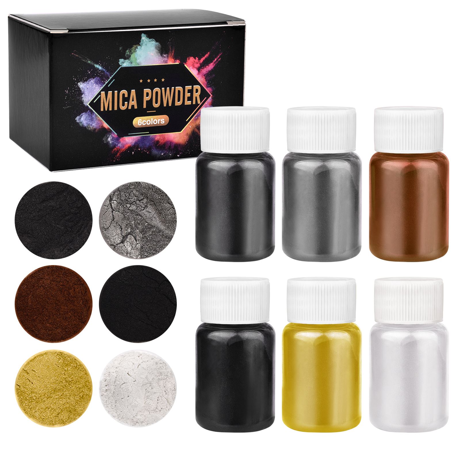 6 Kleur/Doos Epoxy Mica Poeder - Soap Making Books recensie en prijs